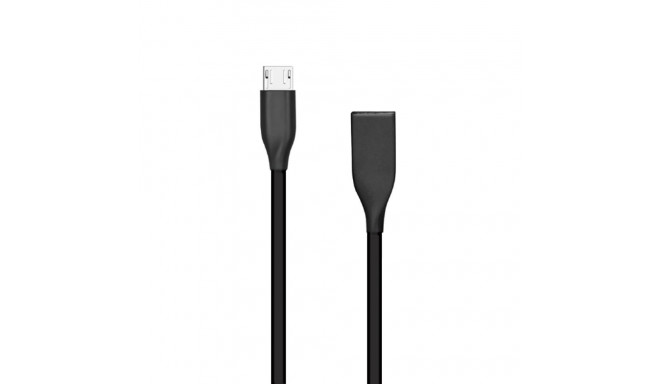 Silicone cable USB - Micro USB (black, 1m)