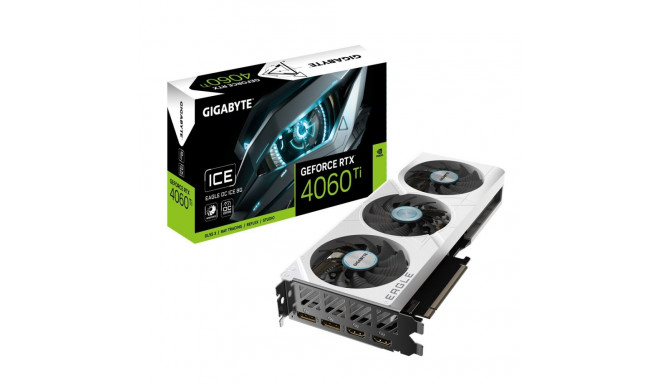 GIGABYTE GeForce RTX 4060 Ti EAGLE OC ICE 8G Graafikakaart - 8GB GDDR6, 128bit, PCI-E 4.0, 2550MHz T