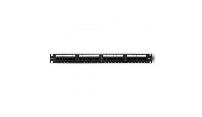 Qoltec Patch Panel RACK | 24 Ports | cat.6 UTP | Black