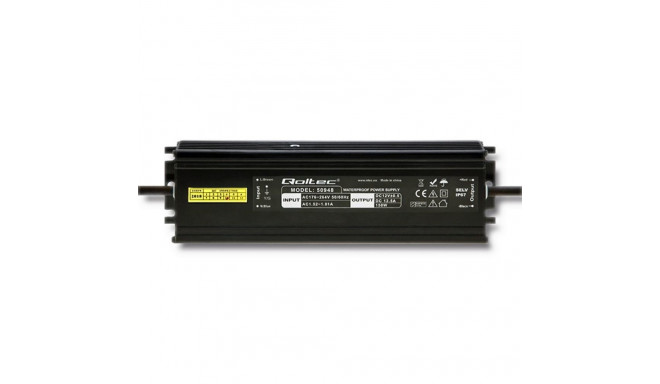 Qoltec IP67 LED Switching Power Supply | 150W | 12V | 12.5A | Waterproof | Black