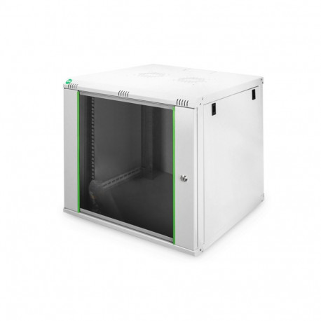 DYNAmic 19" 9U seinapealne võrgukapp 600x600, klaasuks, hall, jagamata, kokkupandud, 60kg