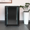Qoltec 54518 19" RACK cabinet | 15U | 600 x 855 x 600 | Tempered glass door