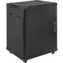 Qoltec 54518 19" RACK cabinet | 15U | 600 x 855 x 600 | Tempered glass door