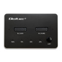 Qoltec 52274 M.2 SSD drive docking station | NVMe | SATA | USB-C | DUAL 2 x 2TB