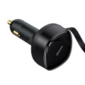 Baseus car charger Enjoyment Retractable 2w1 30W black with cable 1x USB-C 1x Lightning