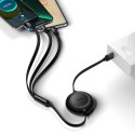 Baseus cable Bright Mirror 2 3w1 USB - micro USB + Lightning + USB-C 1,1m 66W black retractable