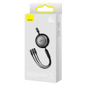 Baseus cable Bright Mirror 2 3w1 USB - micro USB + Lightning + USB-C 1,1m 66W black retractable