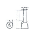 Insulated Cord End Terminal for 2.5mm2/14AWG Cable, 100pcs