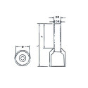 Insulated Cord End Terminal for 1.5mm2/16AWG Cable, 100pcs