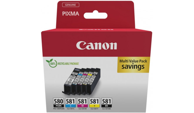 "Canon Tinte PGI-580/CLI-581 2078C008 5er Multipack (BK/C/M/Y/PGBK)"