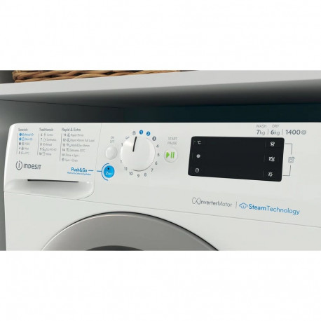 INDESIT pesumasin-kuivati BDE 76435 WSV EE energiaklass B/D esiküljelt täidetav pesumaht 7kg 1350 RP