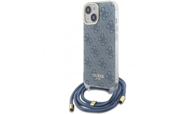 Guess Crossbody Cord 4G Print Case for iPhone 15/14/13 - Blue