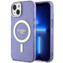 Guess Glitter Gold MagSafe case for iPhone 14 - purple