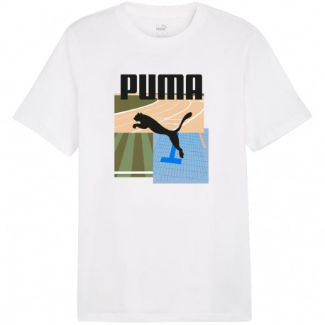 Koszulka męska Puma Graphics Summer Sports Tee II biała 627909 02 2XL