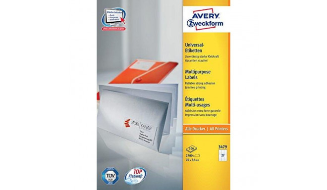 Avery General Usage Labels, White, 70 x 32 mm