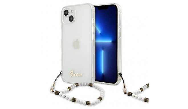 Guess GUHCP13SKPSWH iPhone 13 mini 5.4" Transparent hardcase White Pearl