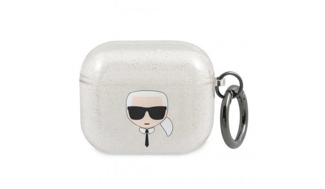 Karl Lagerfeld KLA3UKHGS AirPods 3 cover srebrny/silver Glitter Karl`s Head