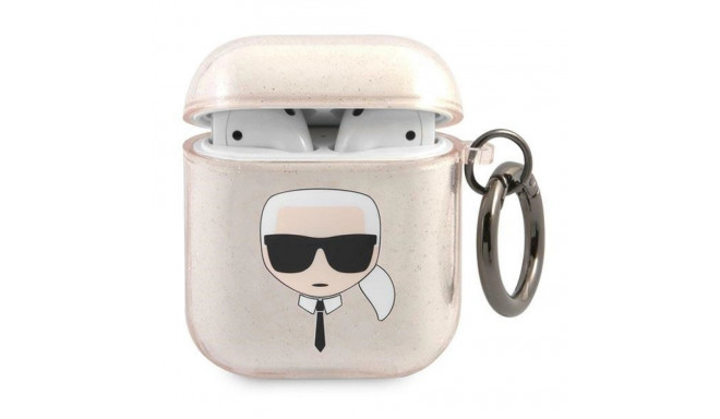 Karl Lagerfeld KLA2UKHGD AirPods cover złoty/gold Glitter Karl`s Head