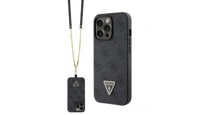 Guess GUHCP13XP4TDSCPK case for iPhone 13 Pro Max 6.7" - black Crossbody 4G Metal Logo