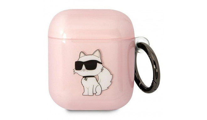 Karl Lagerfeld KLA2HNCHTCP Airpods 1/2 cover pink/pink Ikonik Choupette