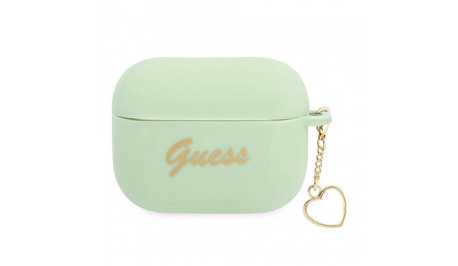 Guess GUAPLSCHSN AirPods Pro cover green/green Silicone Charm Heart Collection