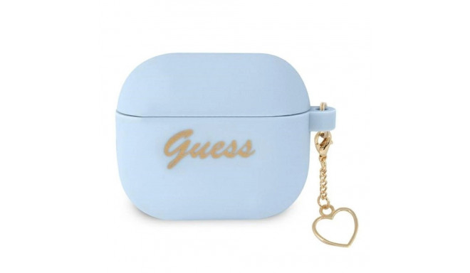 Guess GUA3LSCHSB AirPods 3 cover blue/blue Silicone Charm Heart Collection
