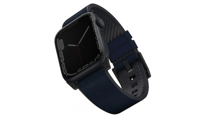 Uniq Straden Leather Hybrid Strap for Apple Watch 1/2/3/4/5/6/7/8/SE/SE2/Ultra 42/44/45/49mm - blue