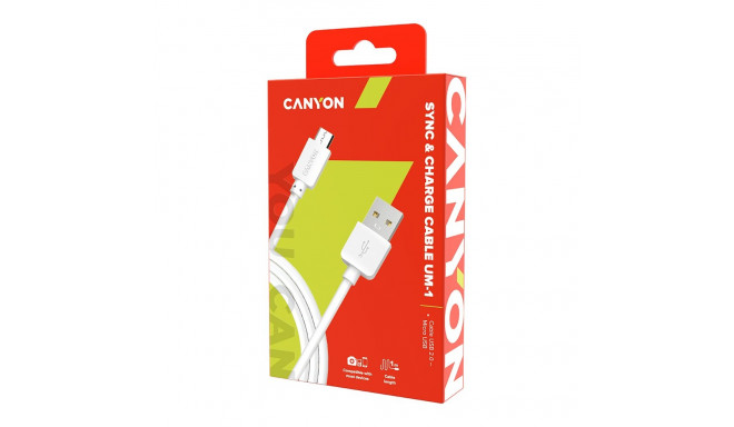 CANYON cable UM-1 MicroUSB 5W 1m White