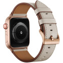 Kellarihm Trendybay Apple Watch 38/40/41mm, nahk, valge