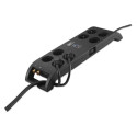 Power strip with surge protection (1800J) 3m 8 sockets, IEC, RJ45 protection black EMOS Power strip with surge protection (1800J) 3m 8 sockets, IEC, RJ45 protection black EMOS