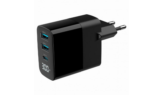 CHARGER USB 30W 3PORT/TA-UC-PDQC30LCD-BK-02 GEMBIRD