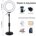 LED Ring Lamp 16cm With Desktop Mount 18-28cm, USB