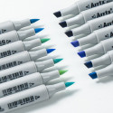 Double-sided Marker Pens ARRTX Oros (24 Colours, blue tone shade)