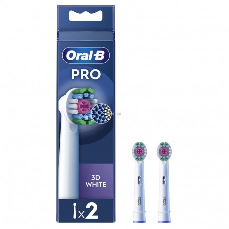Braun Oral-B Pro 3D White 2 gab. balta