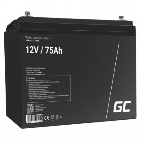 Green Cell AGM25 UPS aku suletud plii-happe (VRLA) 12 V 75 Ah