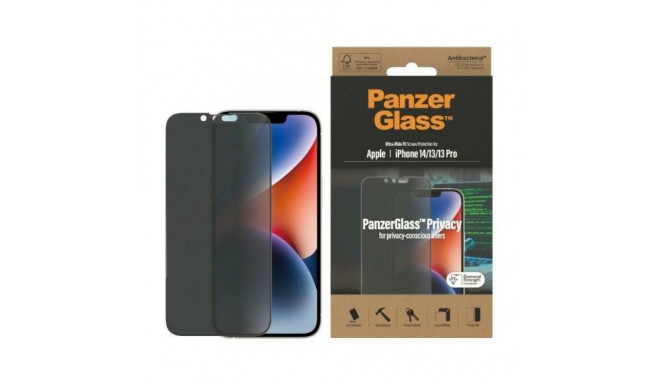 PanzerGlass Ultra-Wide Fit Tempered Glass Antibacterial Privacy for iPhone 14/13 Pro/13