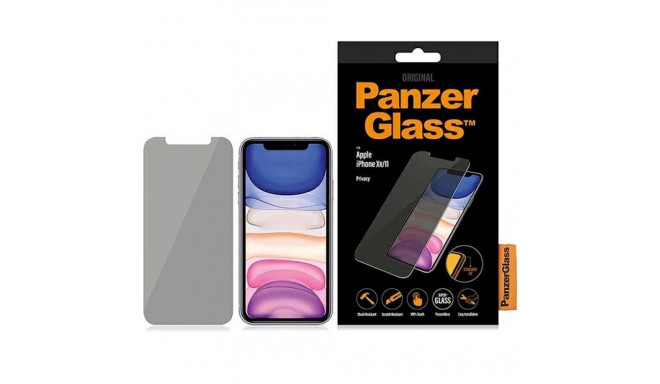 PanzerGlass Standard Fit tempered glass privatized for iPhone XR/11