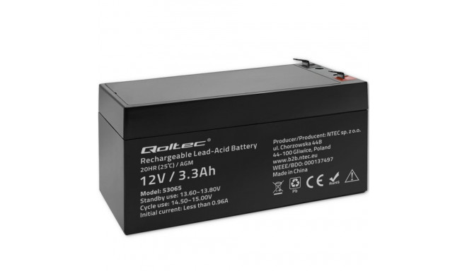 AGM battery 12V 3.3Ah, max. 49.5A