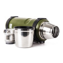 G21 drinking thermos, 1000 ml, khaki green with handle