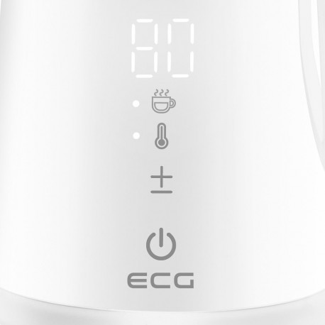 Electric, stainless steel kettle ECG RK 1893, with temperature control, white, 1.7 l