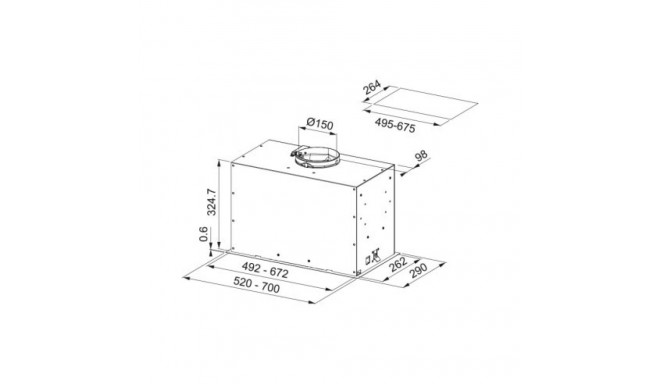 Built-in hood Franke BOX FLUSH EVO FBFE XS A52, stainless