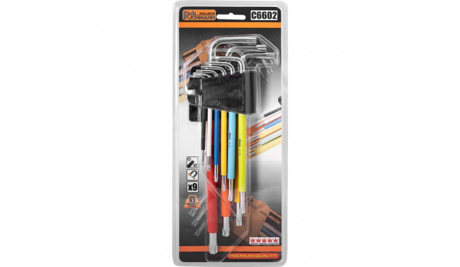 Torx kuuskantvõtmete komplekt T10–T50 9 tk