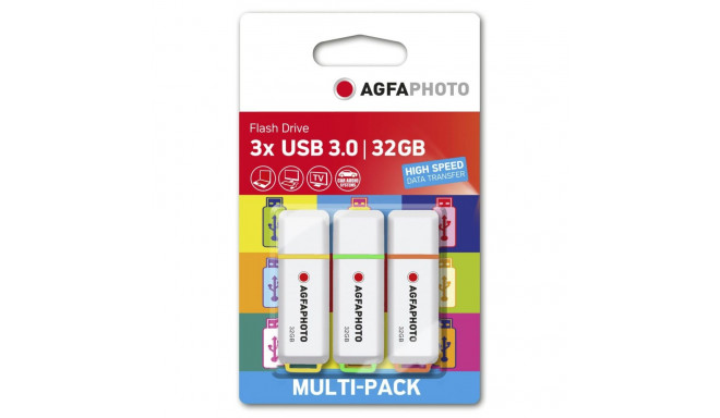 AgfaPhoto USB 3.0 Gen 1 32GB Color Mix MP3