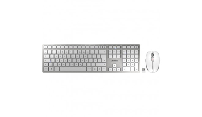 DE layout - CHERRY DW 9100 SLIM, desktop set (white/silver, SX scissor technology)
