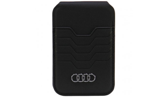 Audi Leather Wallet Card MagSafe magnetic with stand - black