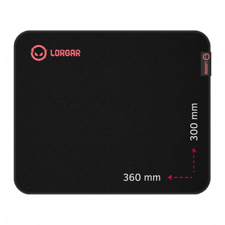 Lorgar Main 323, Gaming mouse pad, Precise control surface, Red anti-slip rubber base, size: 360mm x