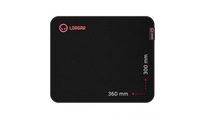 Lorgar Main 323, Gaming mouse pad, Precise control surface, Red anti-slip rubber base, size: 360mm x