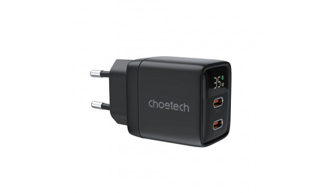 Charger CHOETECH GaN 2xUSB Type-C: 35W, PD