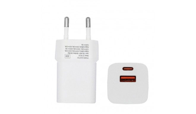 Charger GaN USB Type-C, USB Type-A: 30W, PPS
