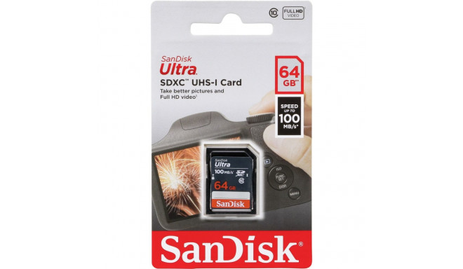 SanDisk Ultra SDXC 64GB 100 MB/s UHS-I Class 10